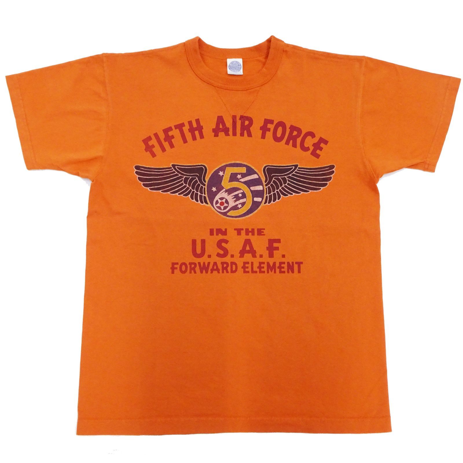 TMC2428 トイズマッコイ ミリタリーTシャツ Toys McCoy FIFTH AIR FORCE 第5航空軍 半袖Tシャツ オレンジ 新品 アメカジショップ