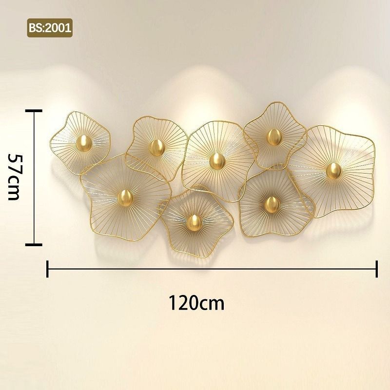 壁掛けオブジェ ウォールデコレーション 花 アイアン アート エレガント 立体的 大きい リビングルーム ダイニングルーム レストラン ショップ ゴールド Kpst138