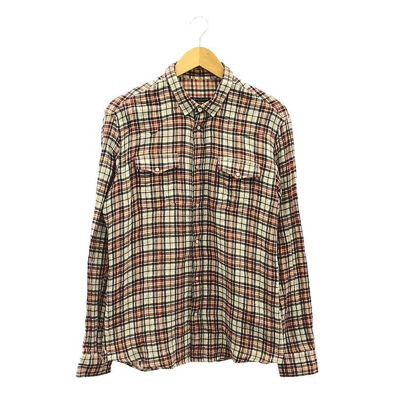 BALMAIN / バルマン | チェック ガーゼ ウエスタン シャツ | 40 (15 3/4) | マルチカラー | メンズ