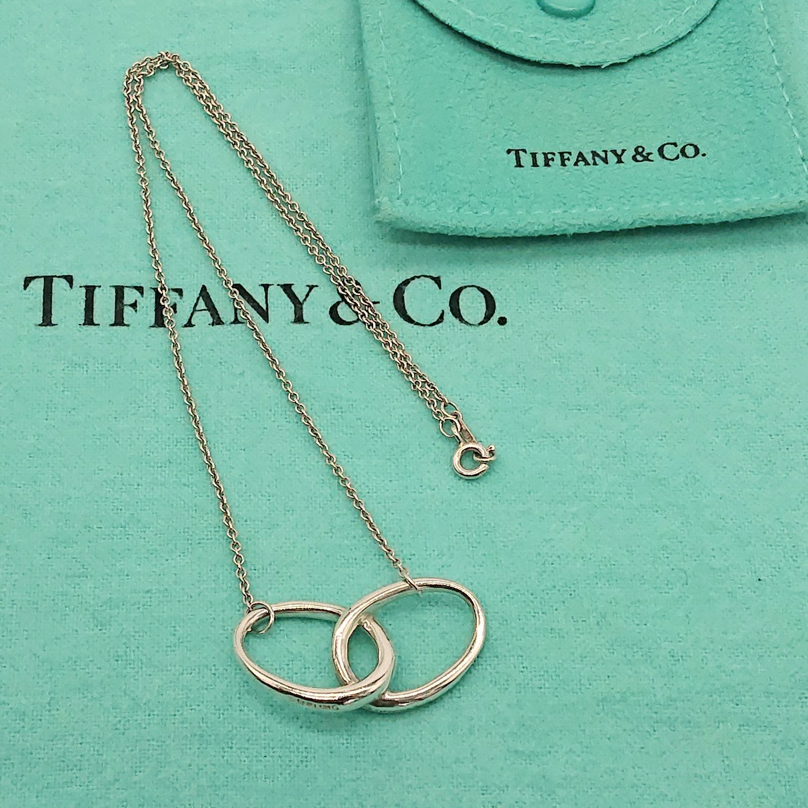 TIFFANY & COティファニー	ダブルループネックレス925シルバー	保存袋エルサ ペレッティ