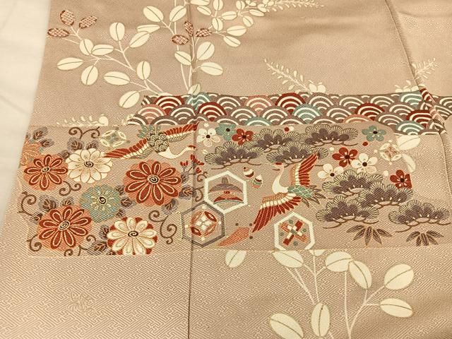 【訪問着】 梅・暈し染め・金彩・正絹❣️ 逸品✨No.1151❤️ 平和屋着物□訪問着 松竹梅 飛鶴花文 暈し染め 金彩 正絹 逸品
