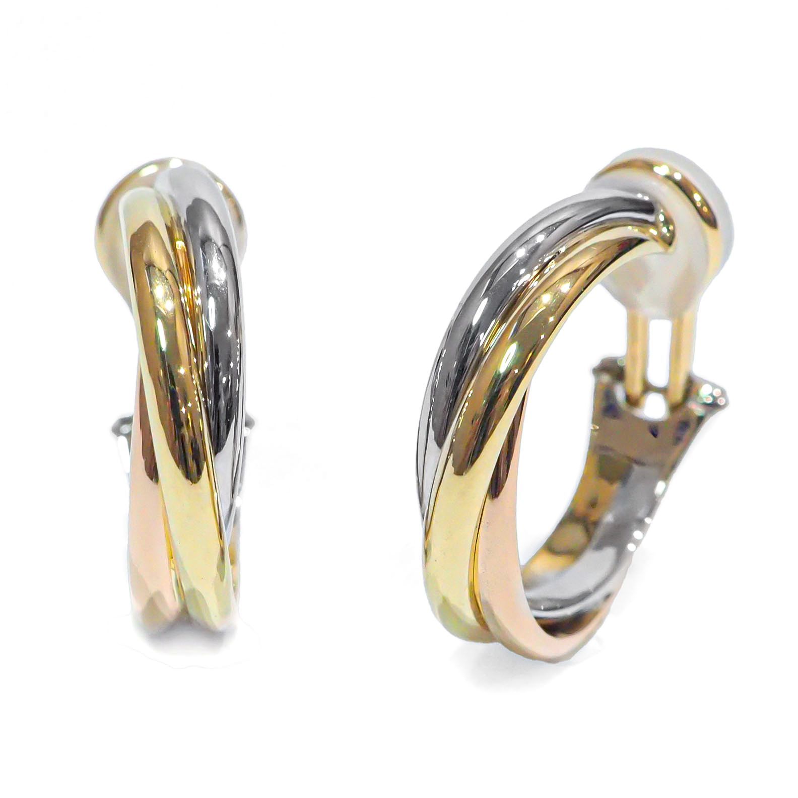 カルティエ イヤリング K18YG K18WG K18PG sss カルティエ Cartier トリニティイヤリング K18YG⁄K18PG⁄K18WG