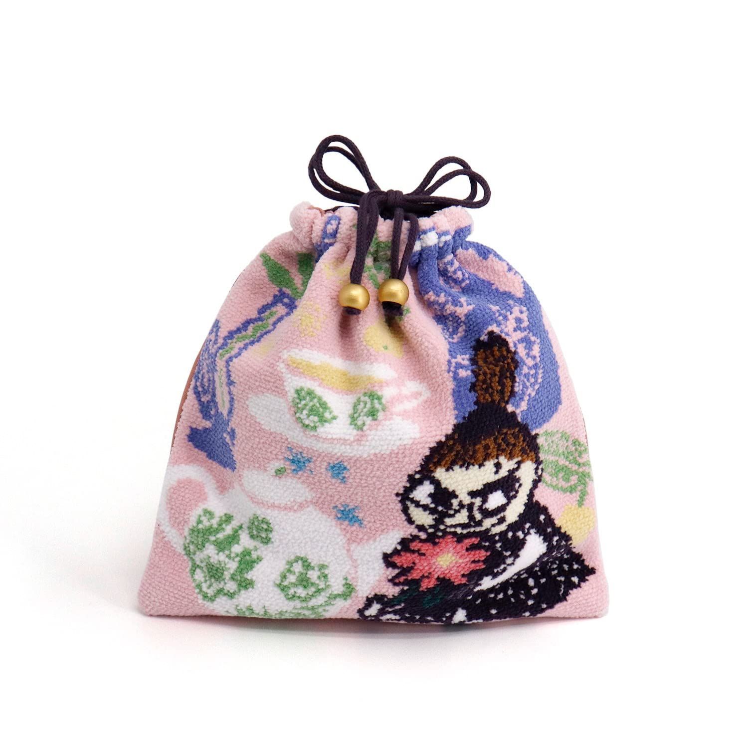 リトルミイ ちょこんシェニール 巾着 レッド MOOMIN シェニール織り ムーミン 47-4717350 Moomin 約H24×W23cm