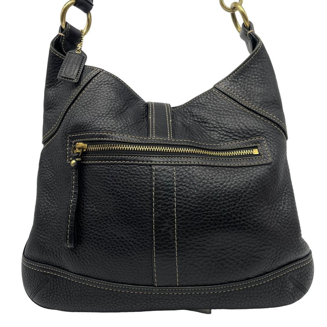 COACH コーチ ショルダーバッグ レザー 黒 ブラック【中古】ユニ 