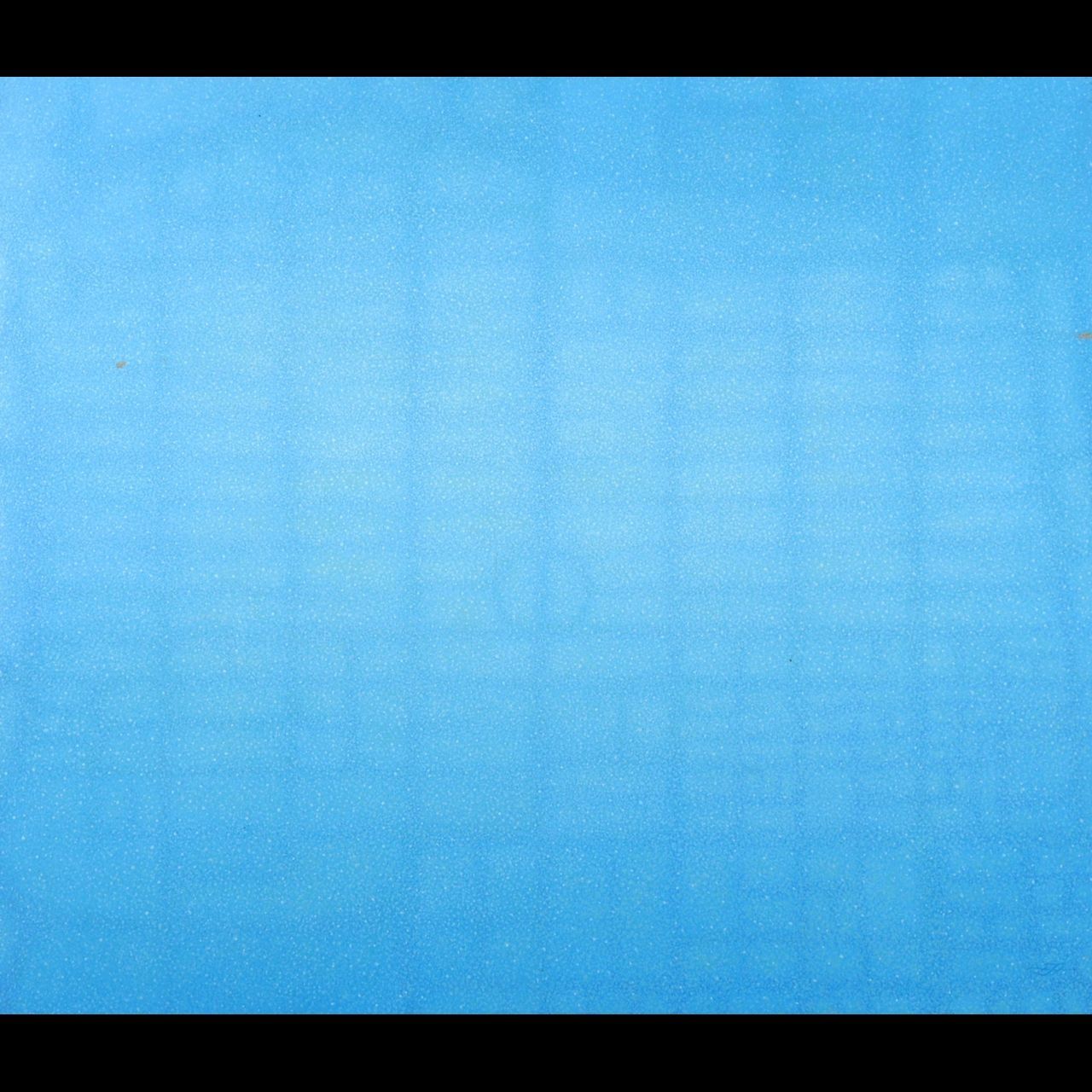 武井浩 きらめく街ー銀座ー 肉筆油彩10号 2008.3.8 抽象画 青 水色 唐物 骨董 古美術 楾 P208-OQ