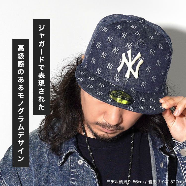 J49 ニューエラ 59fifty ヤンキース モノグラム ヴィンテージ1670 ニューエラ(NEW ERA) 帽子 キャップ 59FIFTY Denim Monogram