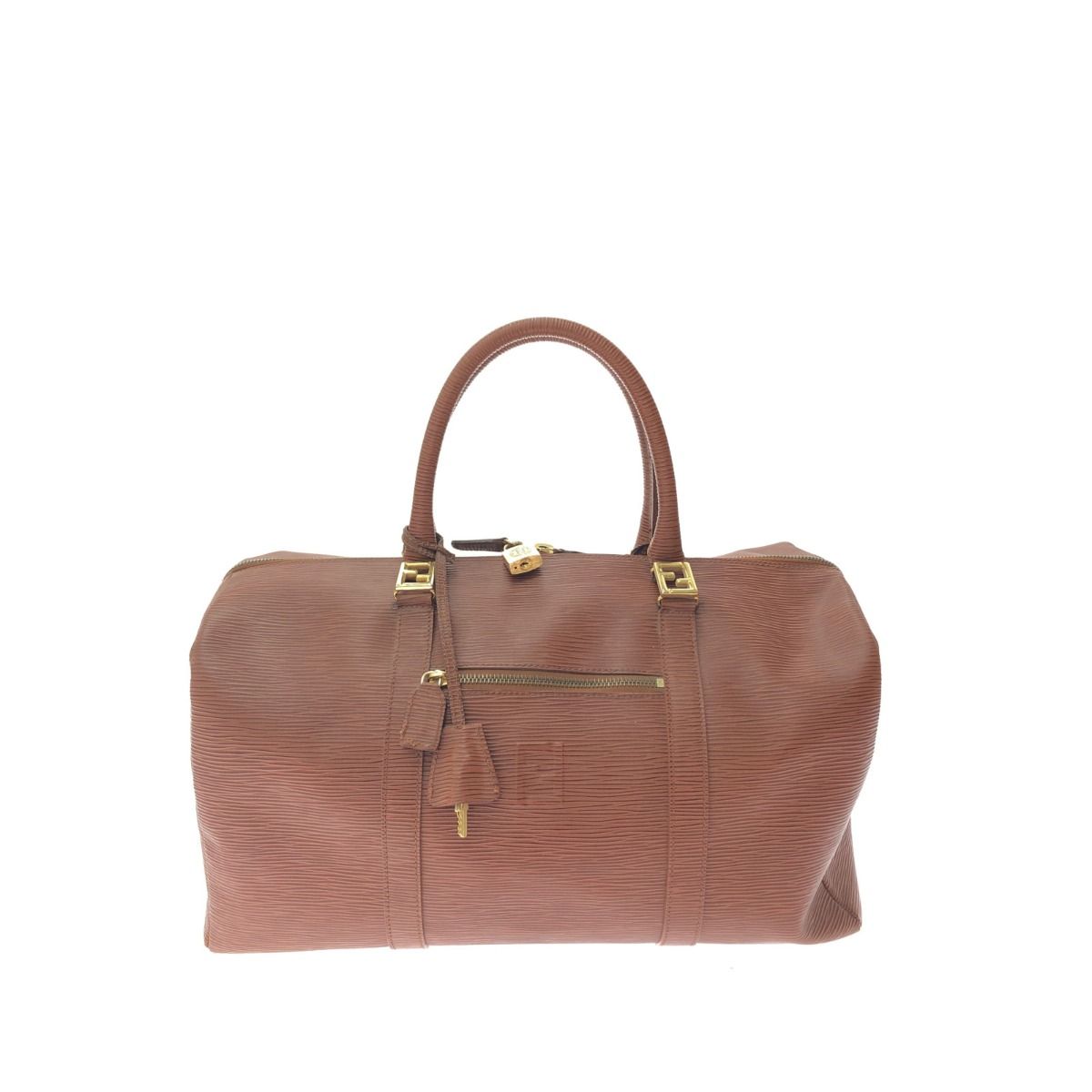 Fendi ボストンバッグ FFロゴ ブラウン　ダメージ有り ▽▽FENDI フェンディ ヴィンテージ ボストンバッグ FFロゴ
