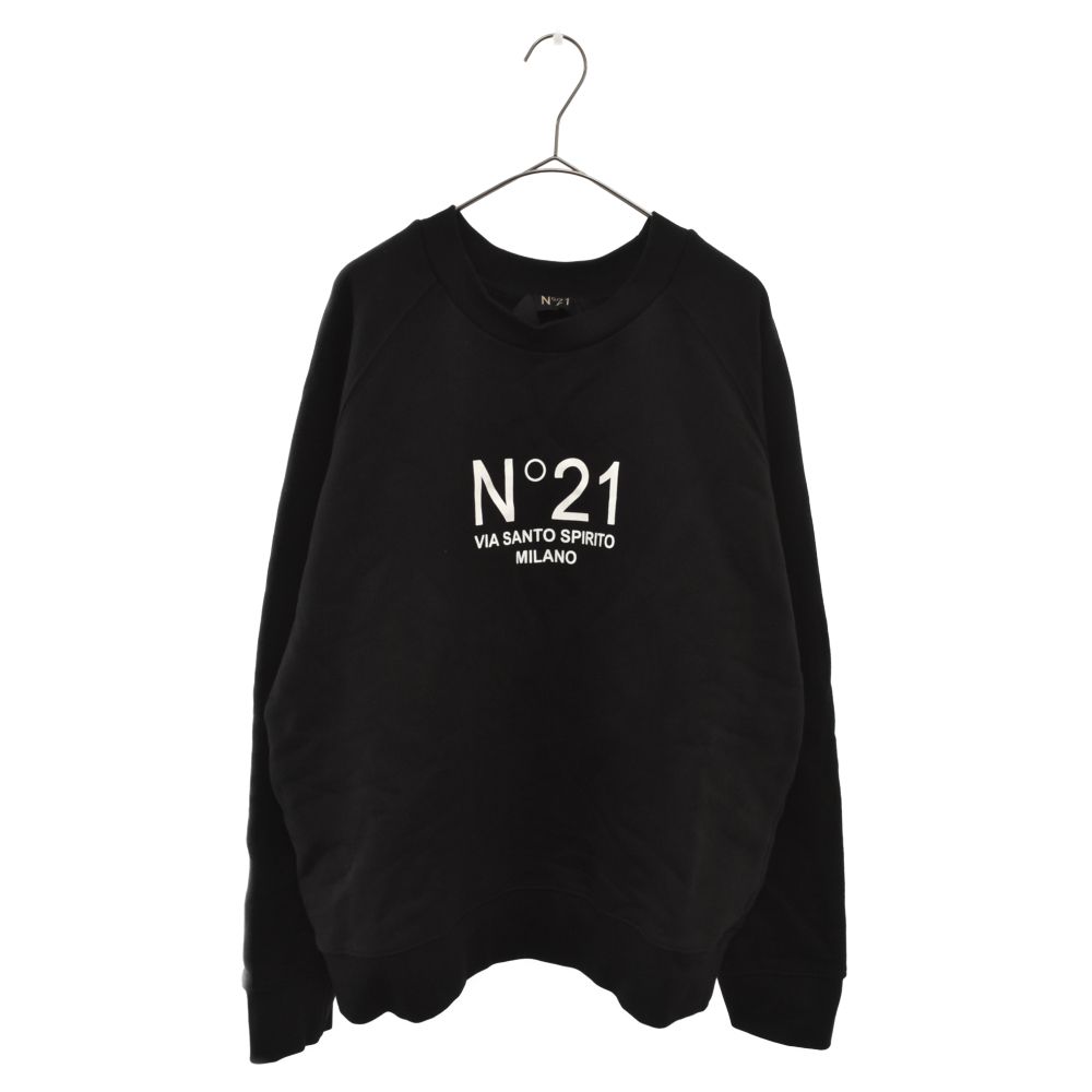 黒S新品 N°21 フォト ロゴ スウェット シャツ ヌメロ メンズ ブラック
