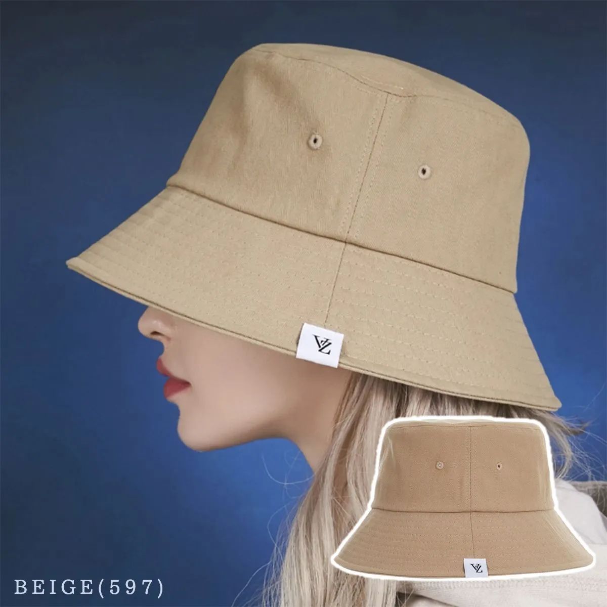 60004 BEIGE(597) ★送料無料★ 正規品 VARZAR バケットハット バザール Herringbone label bucket  hat ロゴ バケハ 帽子 キャップ 深め 韓国 K-POP 芸能人 アイドル愛用 メンズ レディース [帽子]