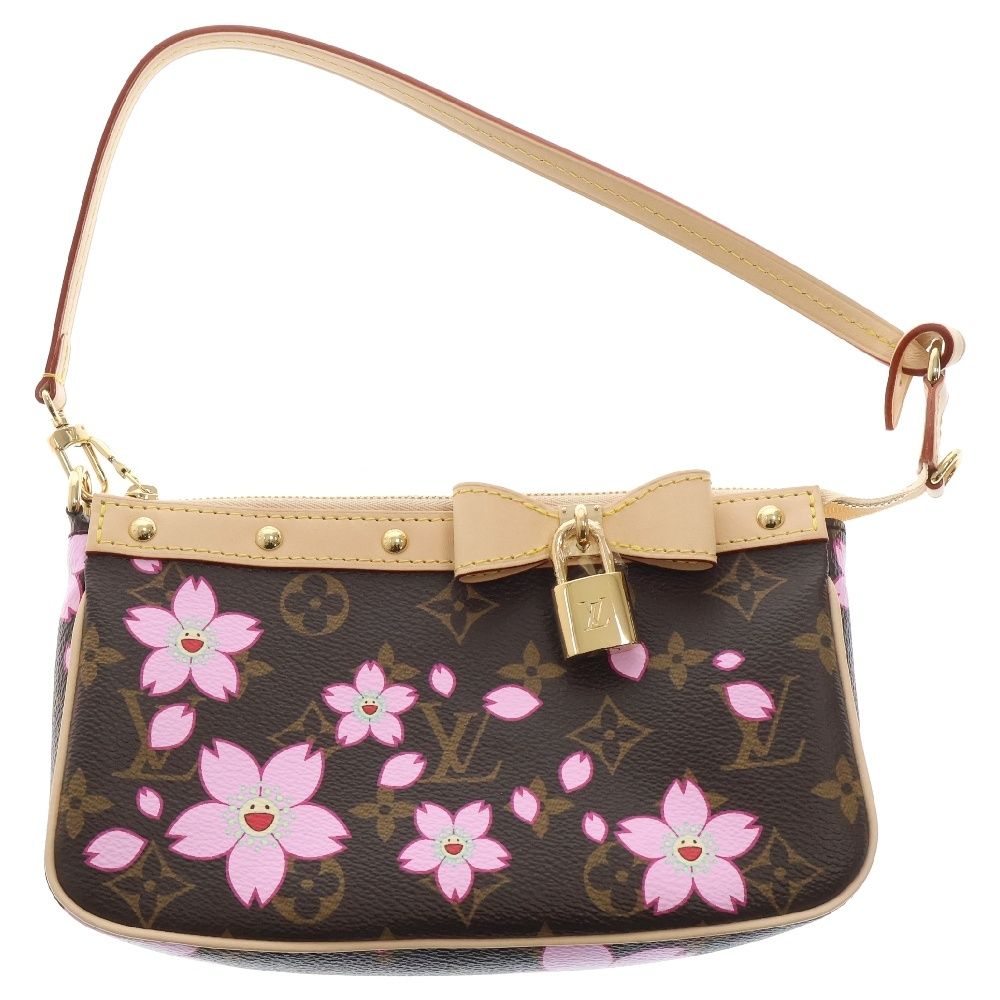 LOUIS VUITTON ルイヴィトン モノグラム パンダ レザーポシェット アクセソワール ブラウン M13440