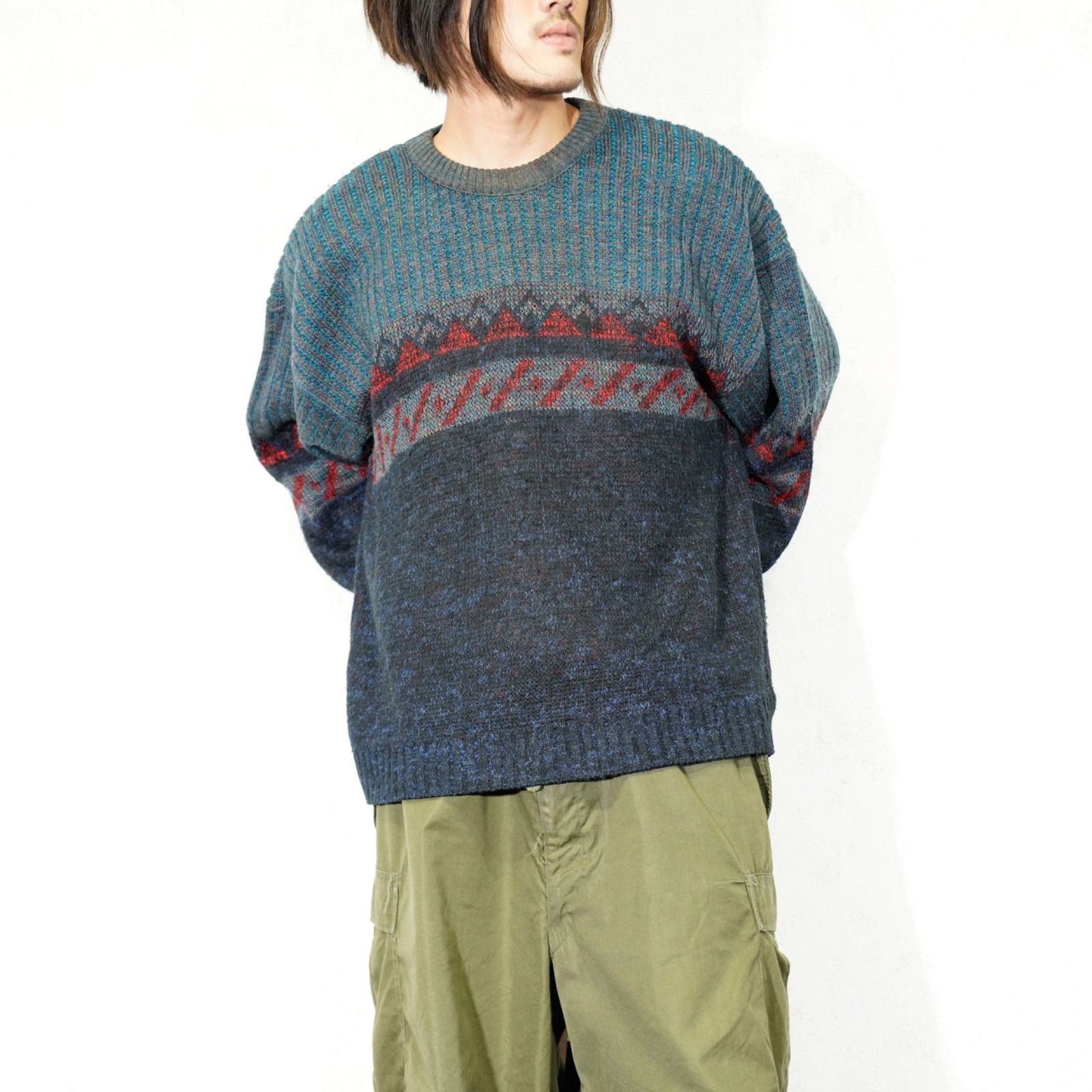 EU VINTAGE George Richards PATTERNED DESIGN KNIT/ヨーロッパ古着柄 