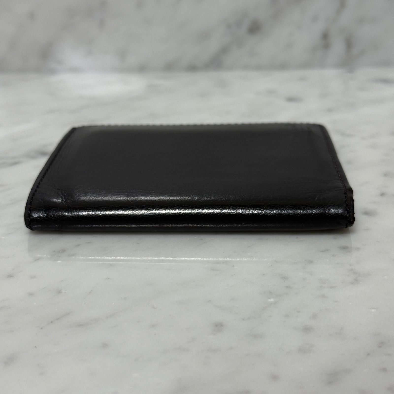 90s OLD COACH オールドコーチ 二つ折り財布 ブラック 黒 本革 レザー