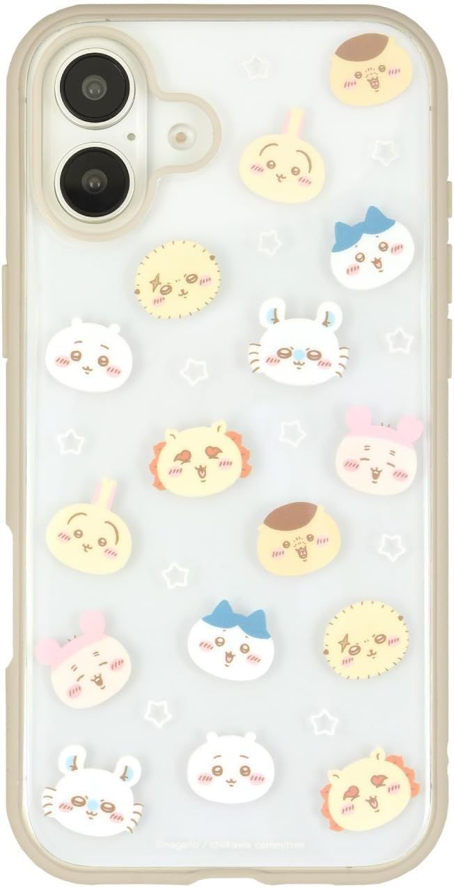 ちいかわ IIIIfit Clear iPhone16 Plus 対応 ケース 総柄 CK-57A グルマンディーズ