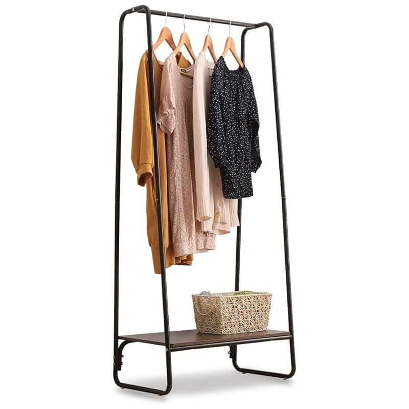 アイリスオーヤマ(IRIS OHYAMA) ハンガーラック ラック付き ボード1枚 幅64×奥行40×高さ150cm ブラック PI-B1 スタイルハンガー 1