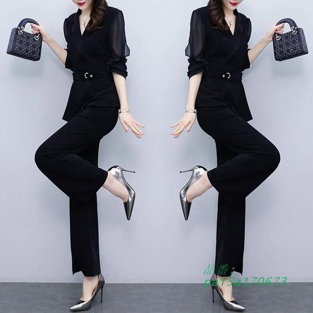 パーティードレス 大きいサイズ 3L 4L 5L パーティードレス おしゃれ レディース かっこいい セットアップ ドレス パンツ 結婚式 パンツドレス お呼ばれ pai5a170673