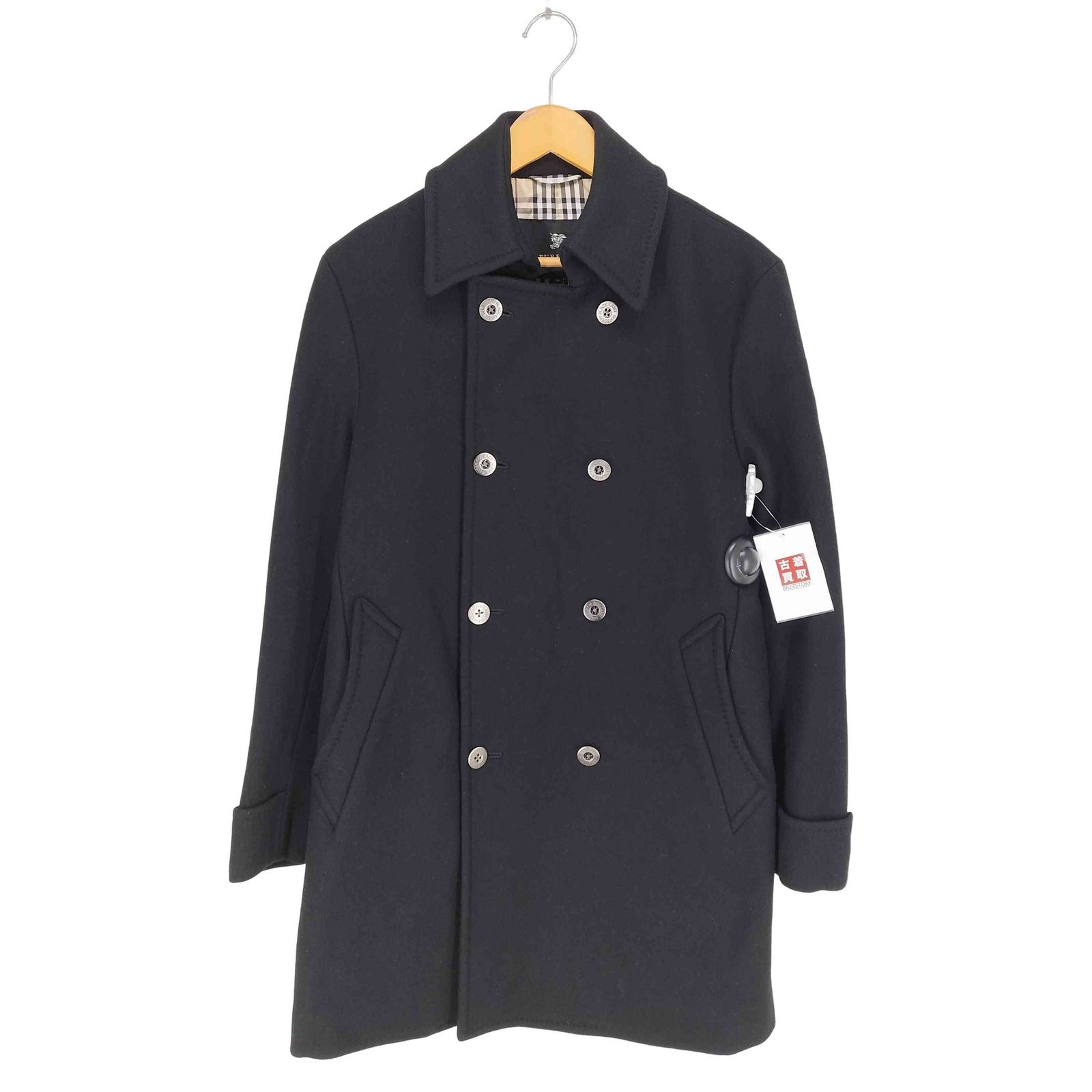 BURBERRY BLACK LABEL ネイビー チェック ピーコート BURBERRY BLACK LABEL ネイビー ピーコート M ノバチェック 【公式通販】
