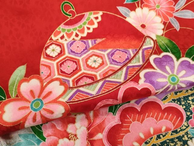 平和屋着物[]七五三 女の子 7歳 祝着 四つ身 長襦袢・袋帯