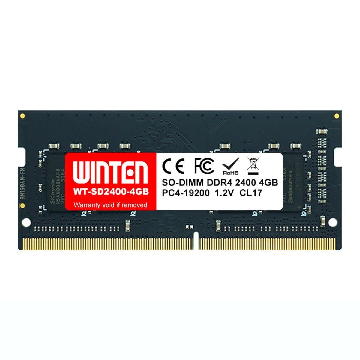 新品 WINTEN ノートPC用 メモリ DDR4 2400 PC4-19200 4GB 260Pin CL17 1.2V DIMM 【5年 相性】 SODIMM SDRAM 内蔵メモリー 増設メモリー PCメモリ WT-SD2400-4GB 5605