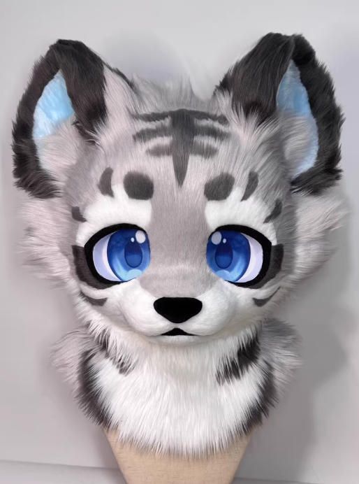 着ぐるみヘッド 虎 NO.348 灰色 グレー 全頭ヘッド ケモノ ファースーツ ぬいぐるみ コスプレ コスチューム kigurumi 一点物