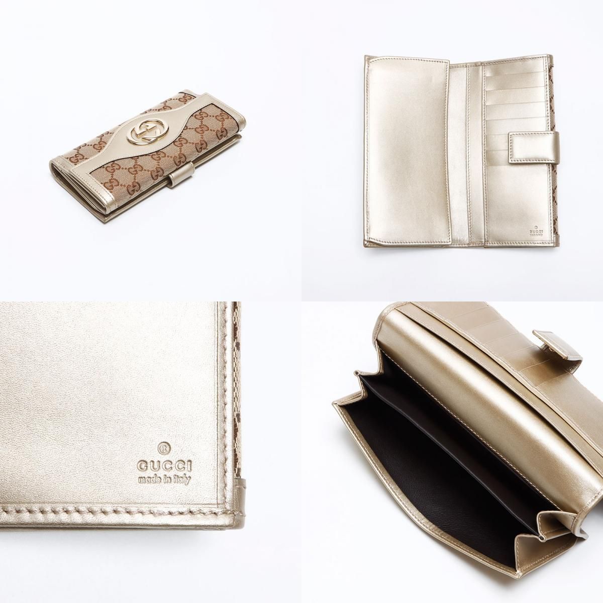 GUCCI グッチ 長財布 GGキャンバス インターロッキング - メルカリ