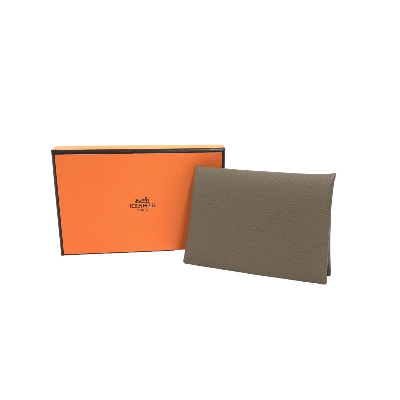 エルメス HERMES カルヴィ デュオ B刻 エトゥープ シルバー金具