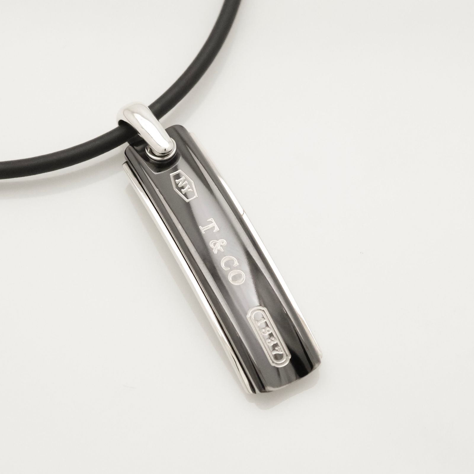 美品】ティファニー TIFFANY&Co. 1837 バー ブラック チタン