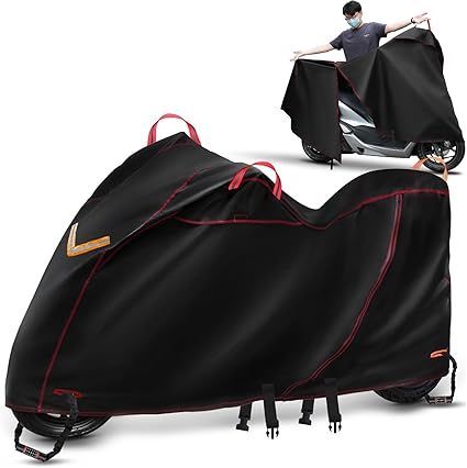 【在庫処分】BstJyob バイクカバー オックス450D 厚手 【バイク専門家監修 ファスナー付き 装着傷減少 8サイズ展開 リアbox対応 厚さ選択】 耐水圧20000mm 丈夫 破れない 風飛び防止 耐熱 防水 撥水 紫外線防止 盗難防止 スクー