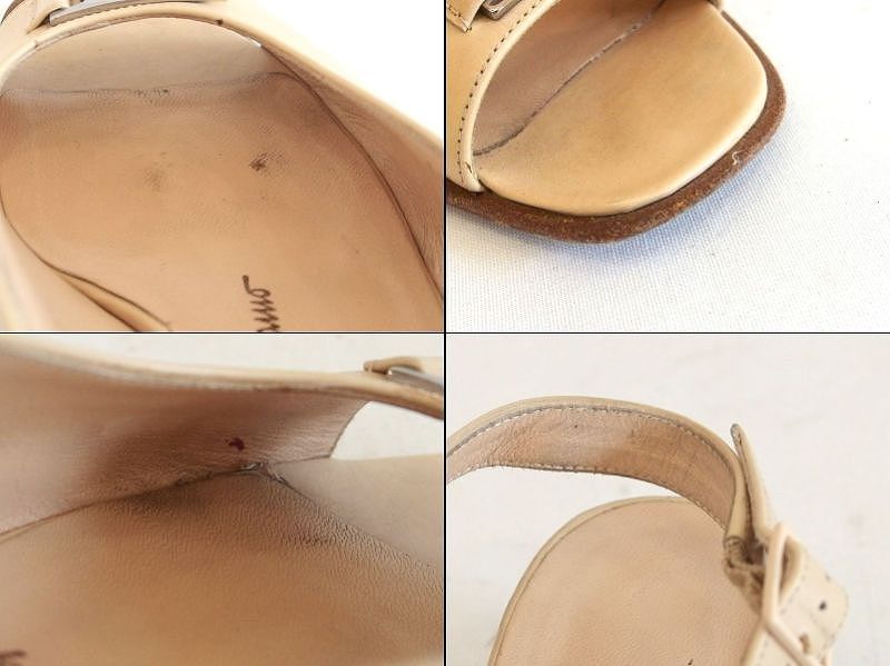 Salvatore Ferragamo ベージュオープントゥパンプス FERRAGAMO