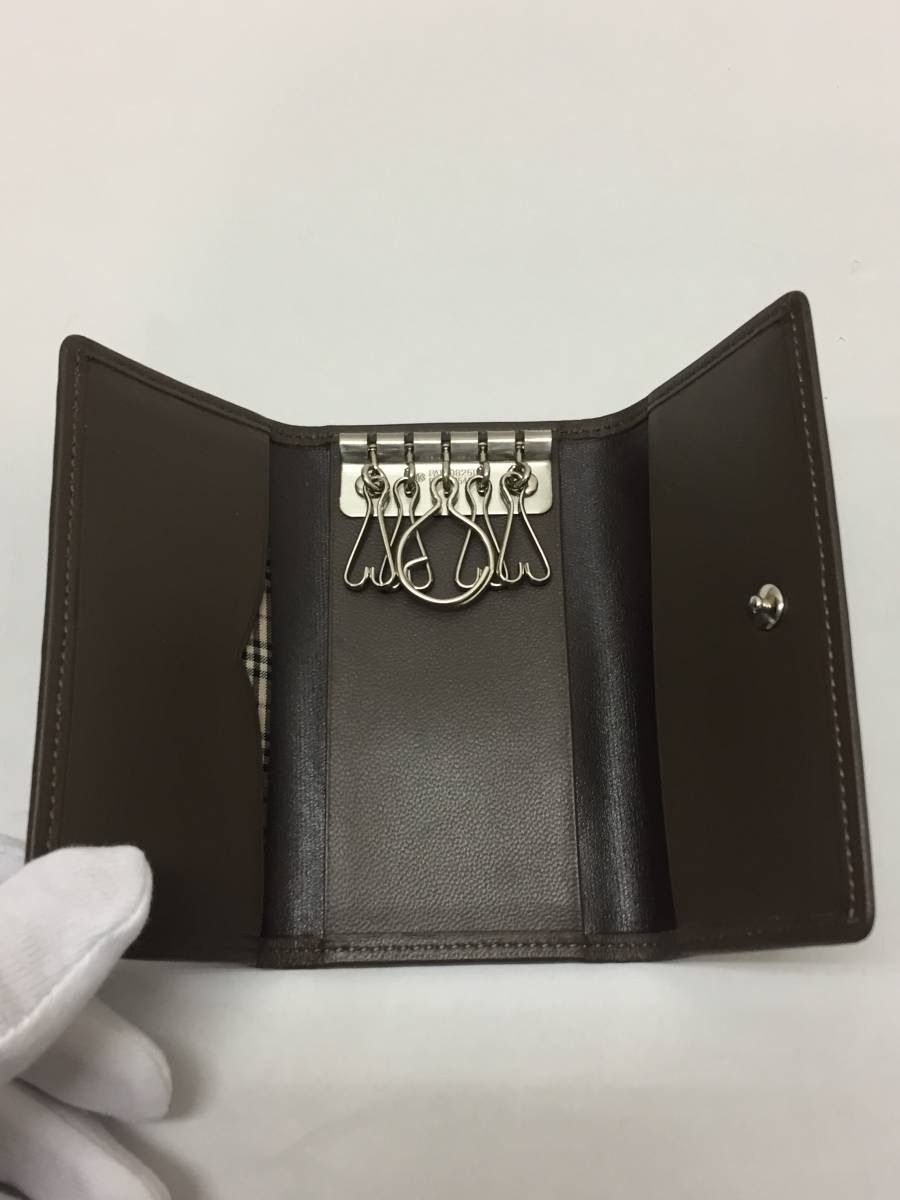バーバリー キーケース 新品同様 黒 4連フック レザー Burberry