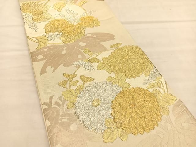 さが美扱い　両面柄六通柄袋帯　霞裏菊　銀糸　着物 さが美扱い 両面柄六通柄袋帯 霞裏菊 銀糸 着物 - メルカリ
