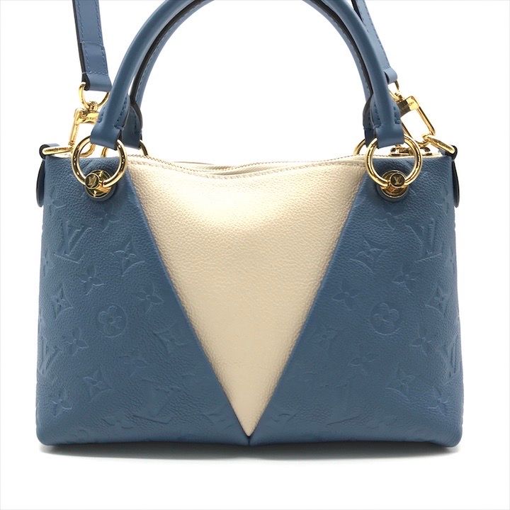 超 LOUIS VUITTON ルイヴィトン モノグラム アンプラント Vトート BB 2WAY ハンド ショルダー バッグ ブルー a10056