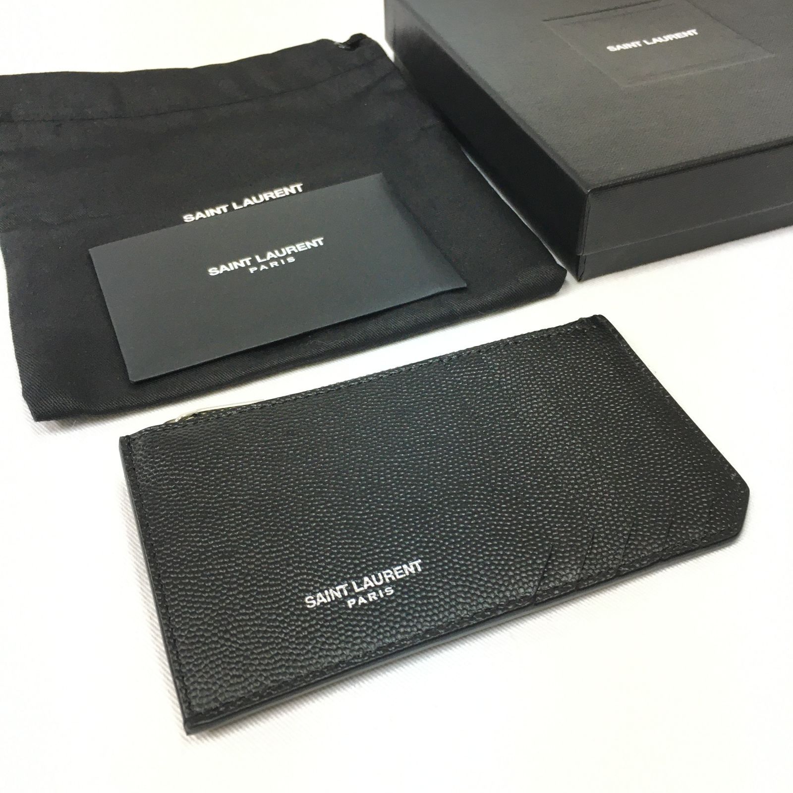 新品 Saint Laurent ロゴ ジップ ポーチ カードケース フラグメント