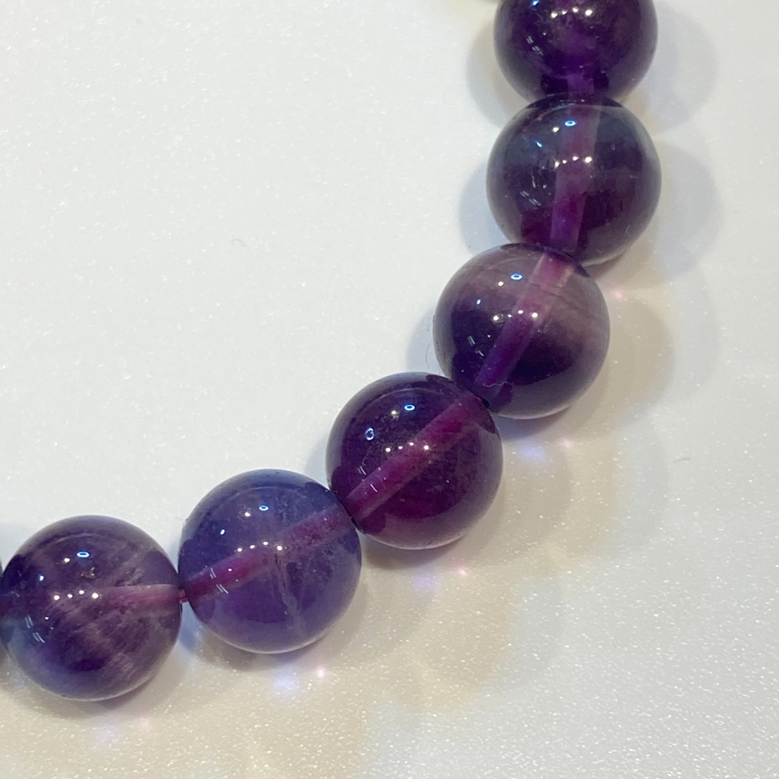 【BT283】10mm・パープルフローライト・ブレスレット