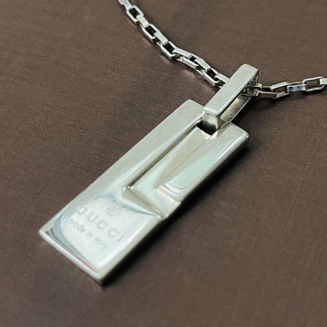 GUCCI  プレート G刻印スクエアネックレス  925シルバー GUCCI グッチ ネックレス メンズ 父の日 レディース 母の日