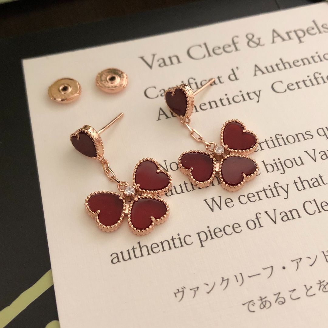 ヴァンクリーフ＆アーペル Van Cleef & Arpels ヴィンテージ アルハンブラ ピアスネックレスセット レッド・アゲート