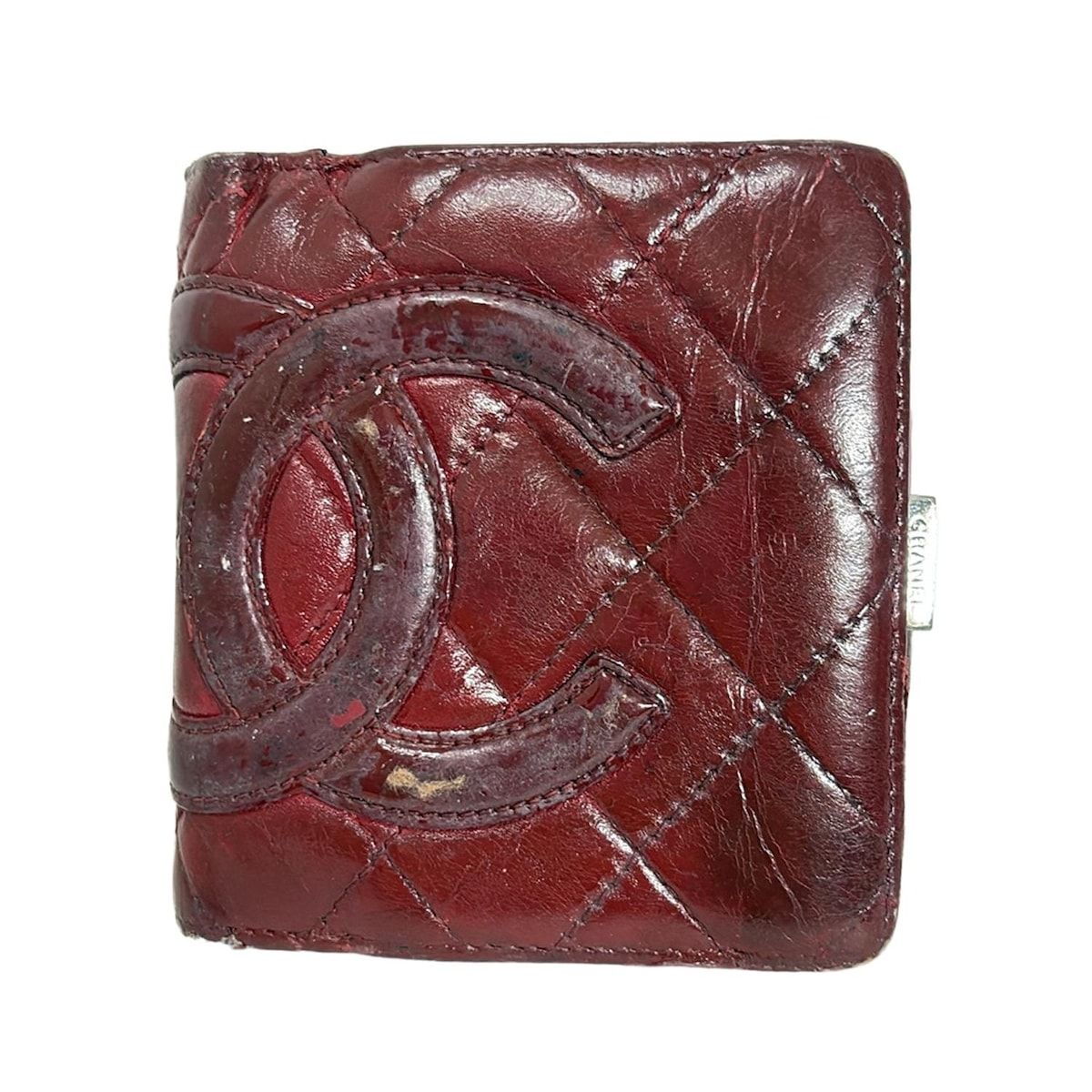 CHANEL レッド 二つ折り財布 中古・古着通販】CHANEL (シャネル) 2つ折り財布 レッド