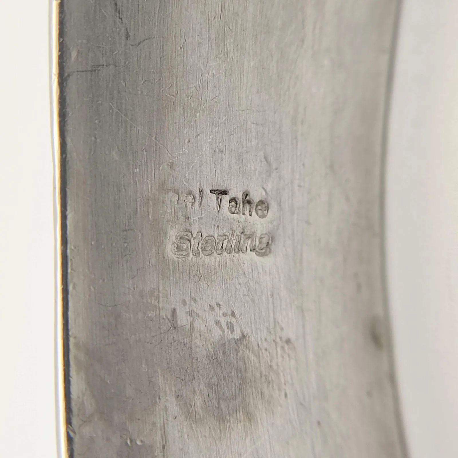 美品】インディアンジュエリー ブラシ加工 シルバーバングル Zane Tahe 