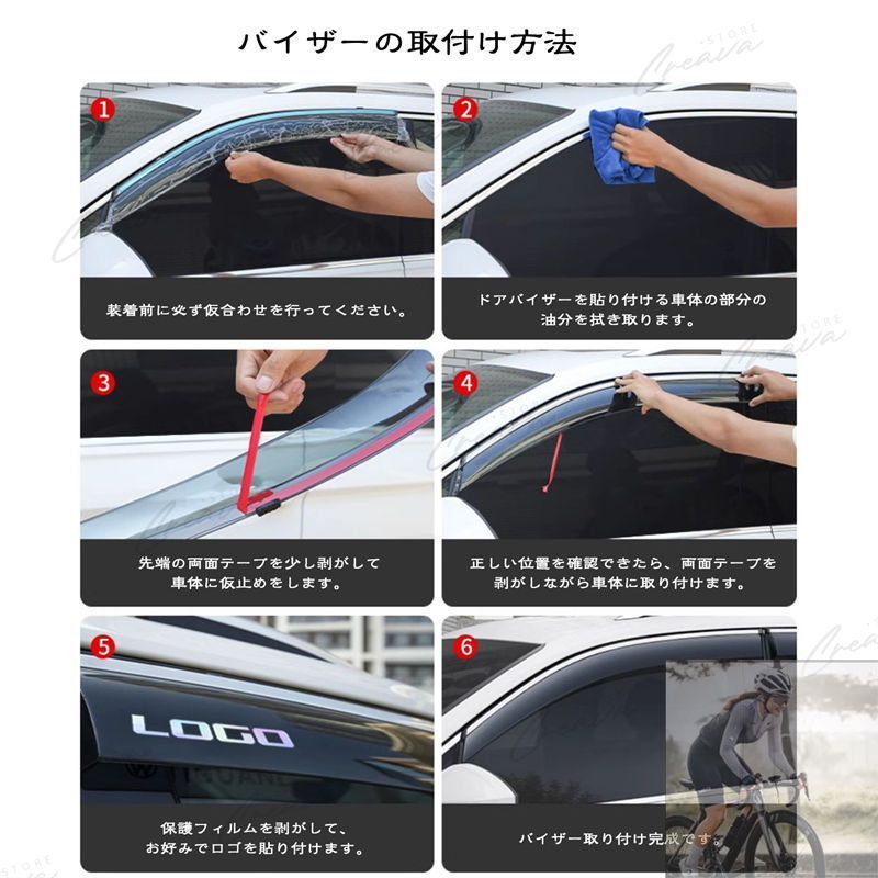 【新品未使用】 2個フォルクスワーゲン ＩＤ．４専用ドアバイザー ウインドウバイザー サイドバイザー 1台分セット スモーク 左右セット CCZYB1105Q093