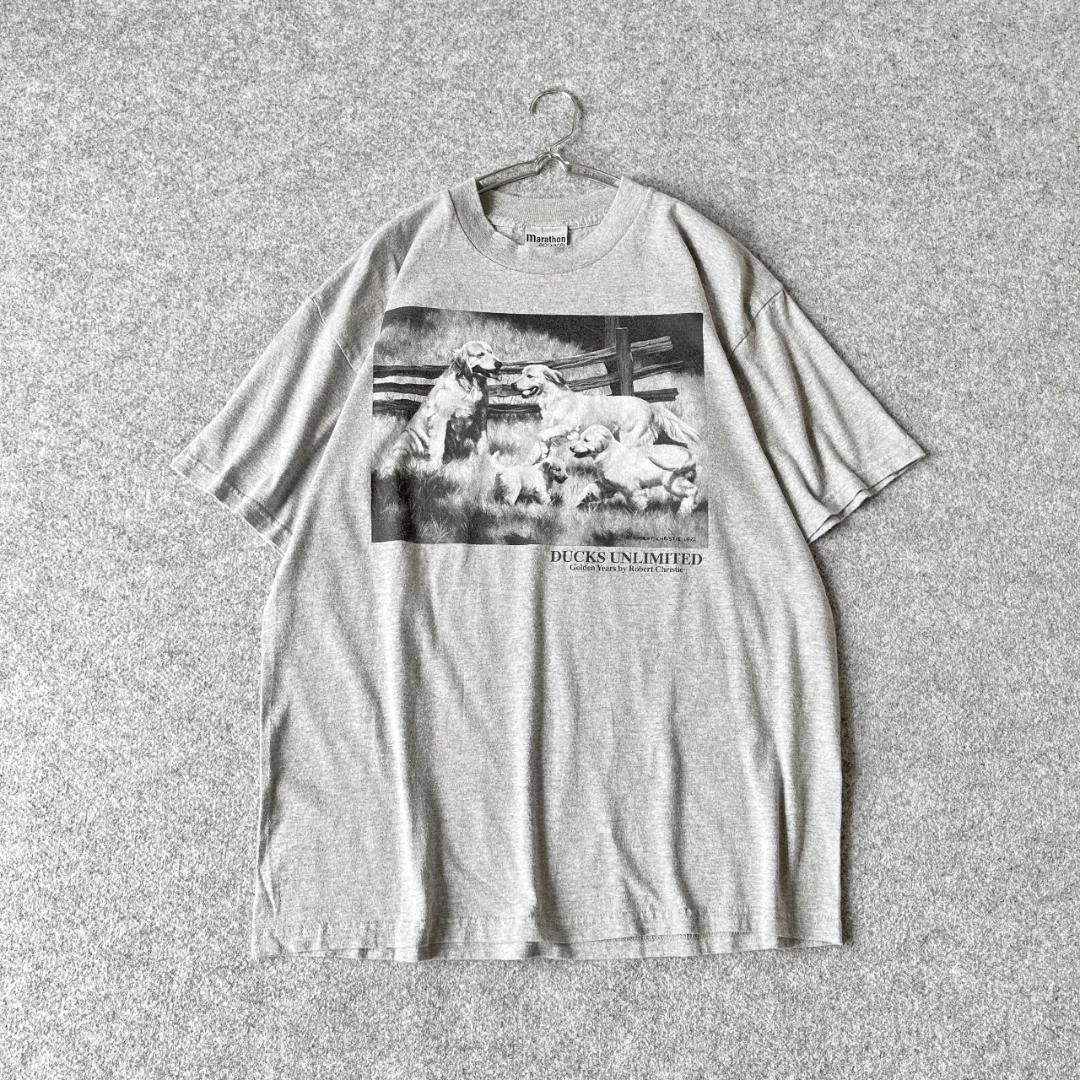 【vintage】ゴールデンレトリバー フォト プリント モノトーン Tシャツ