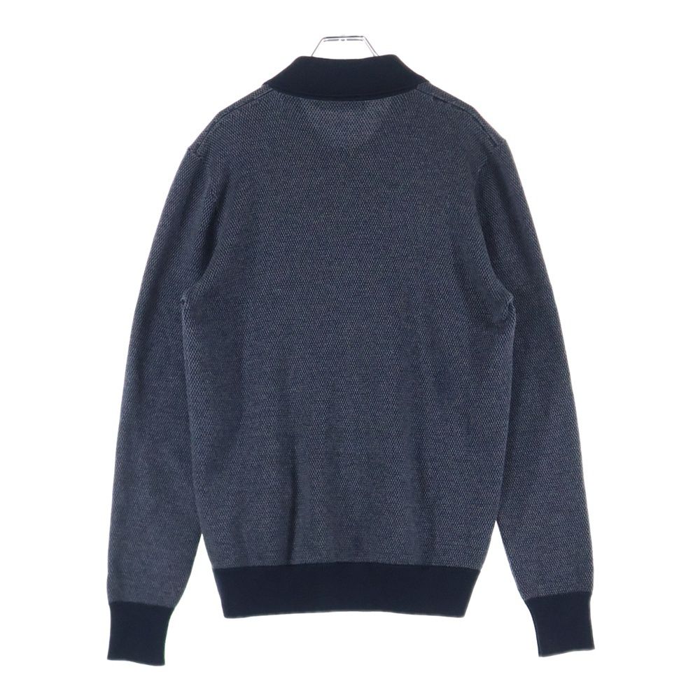 Alexander McQueen アレキサンダーマックイーン 切り替えデザイン ゴールドボタン ニット シャツジャケット グレー ダークネイビー 340646 Q1RJA