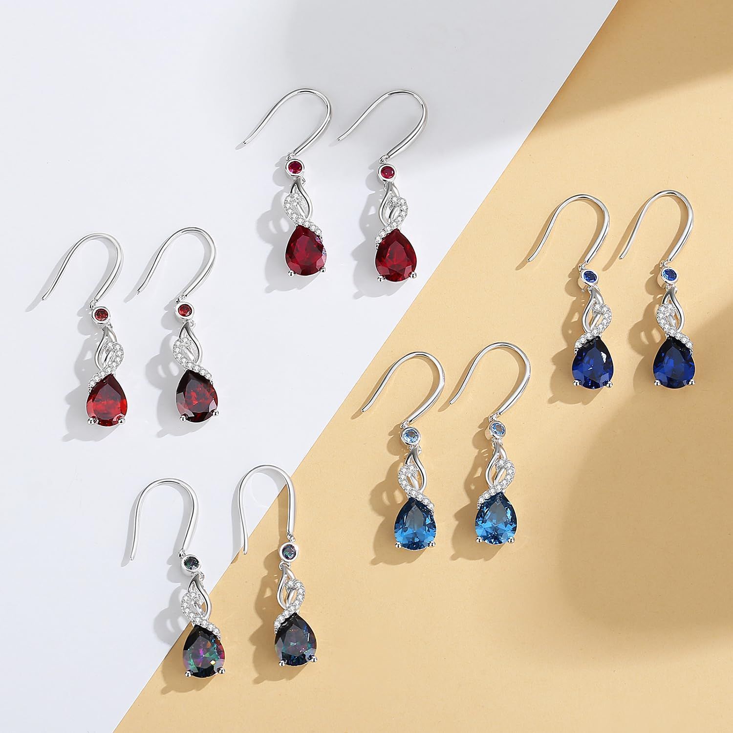 誕生石 ピアス レディース 12ヶ月 誕生石 しずく モチーフ フックピアス FANCIME ジルコニア シルバー S925 お守り石 クリスマス 誕生日 プレゼント ギフト ご褒美 ラッピング付き USTAUSTRALIA_COM_AU