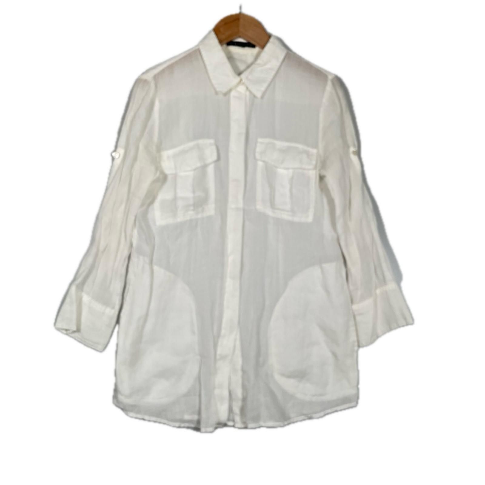 theory セオリー レディース 長袖シャツ リネン ホワイト S【中古 