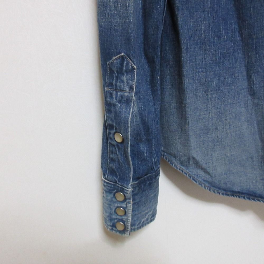 Ralph Lauren - 美品 RRL RALPH LAUREN ラルフローレン ユーズド加工 デニムウエスタンシャツ ジャケット 2 インディゴ レディース 古着 中古 USED 美品 RRL RALPH LAUREN ラルフローレン ユーズド加工 デニムウエスタン