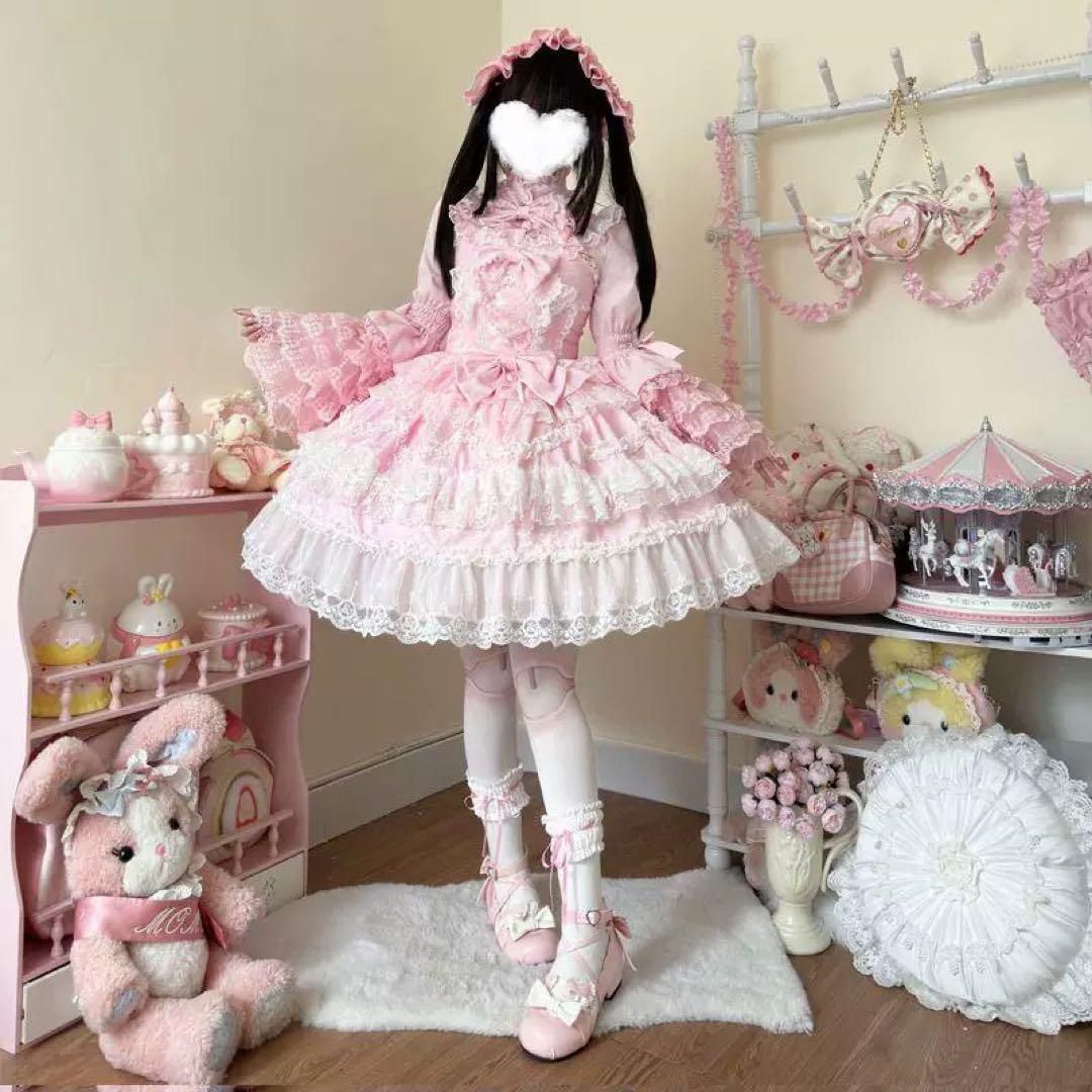 ロリータドレス M ゴスロリ ゆめかわ プリンセス 姫 レース 衣装