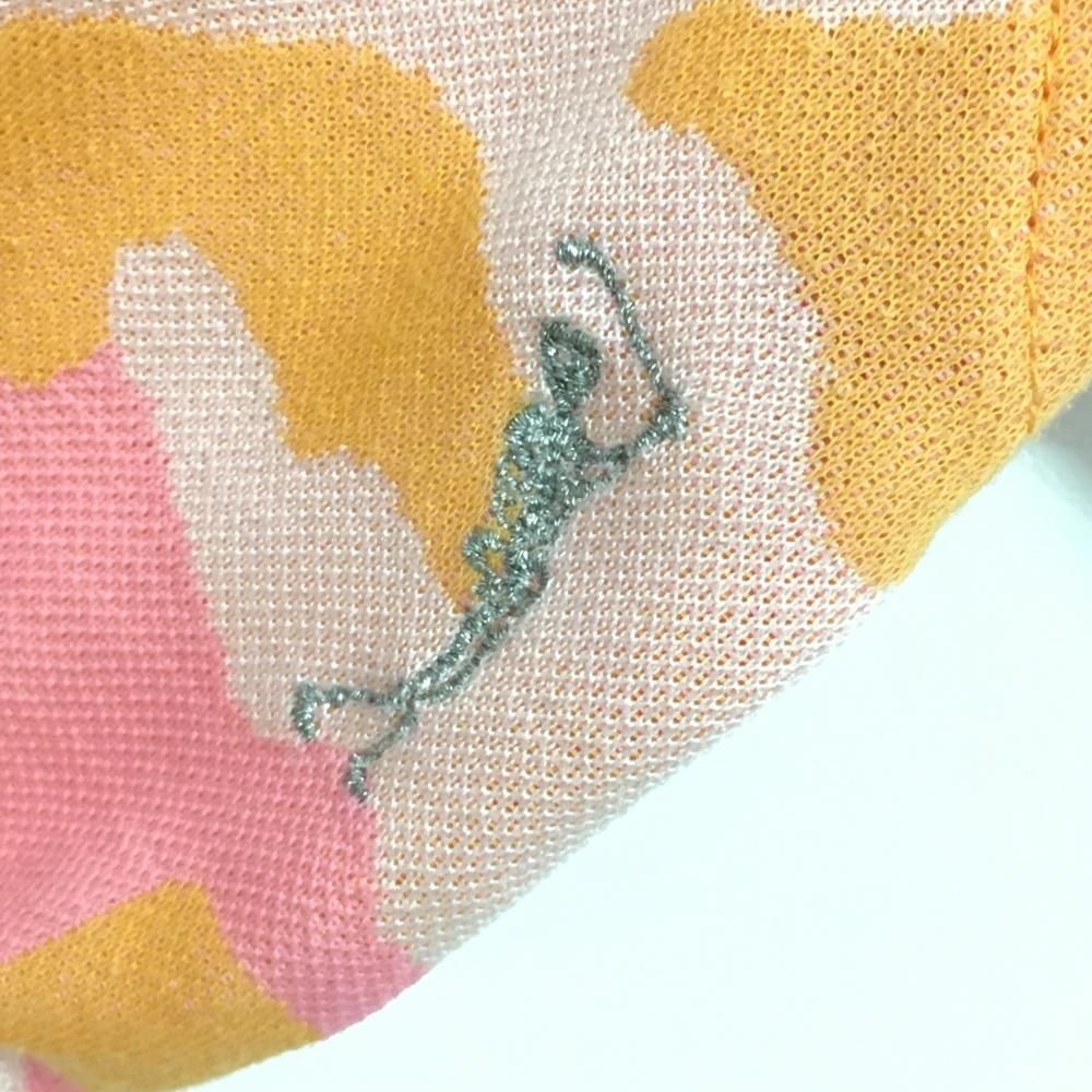 MARK＆LONAオレンジ 半袖ポロシャツ スカル刺繍 マークアンドロ