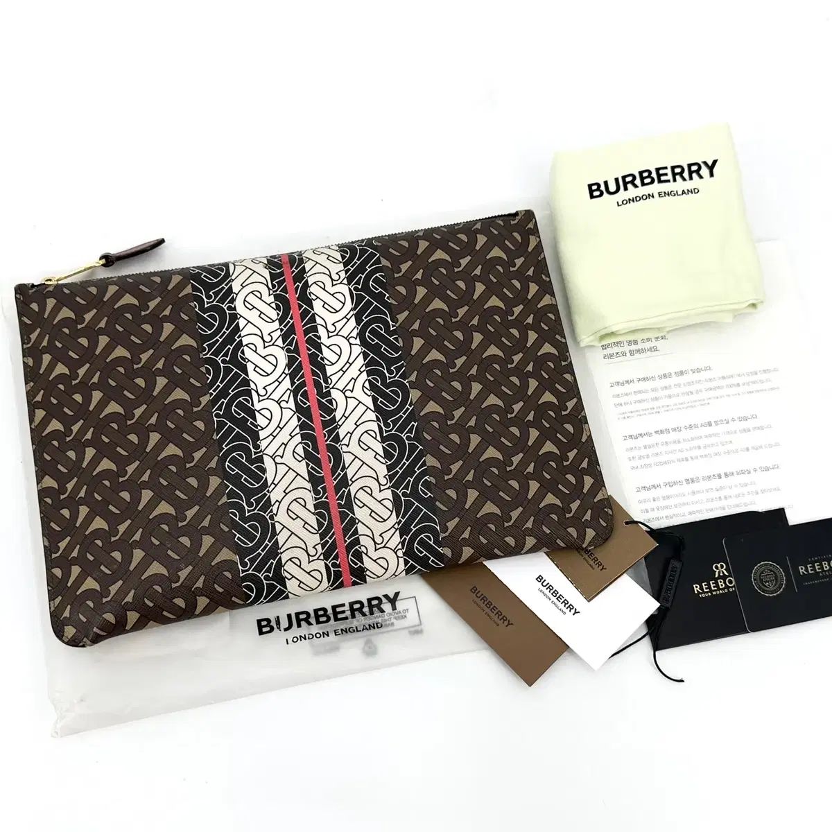 Burberry バーバリー TB モノグラム ストライプ クラッチ
