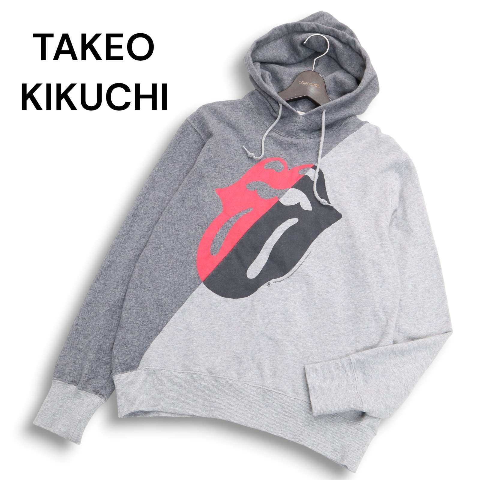 TAKEO KIKUCHI タケオキクチ × ローリングストーンズ 通年 スウェット プルオーバー パーカー Sz.2 メンズ