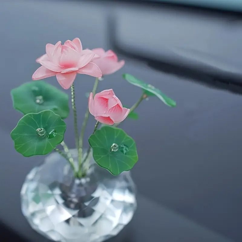 蓮 蓮の花 置物 オブジェ ガラス 綺麗 開運 幸運 財運 金運 安産