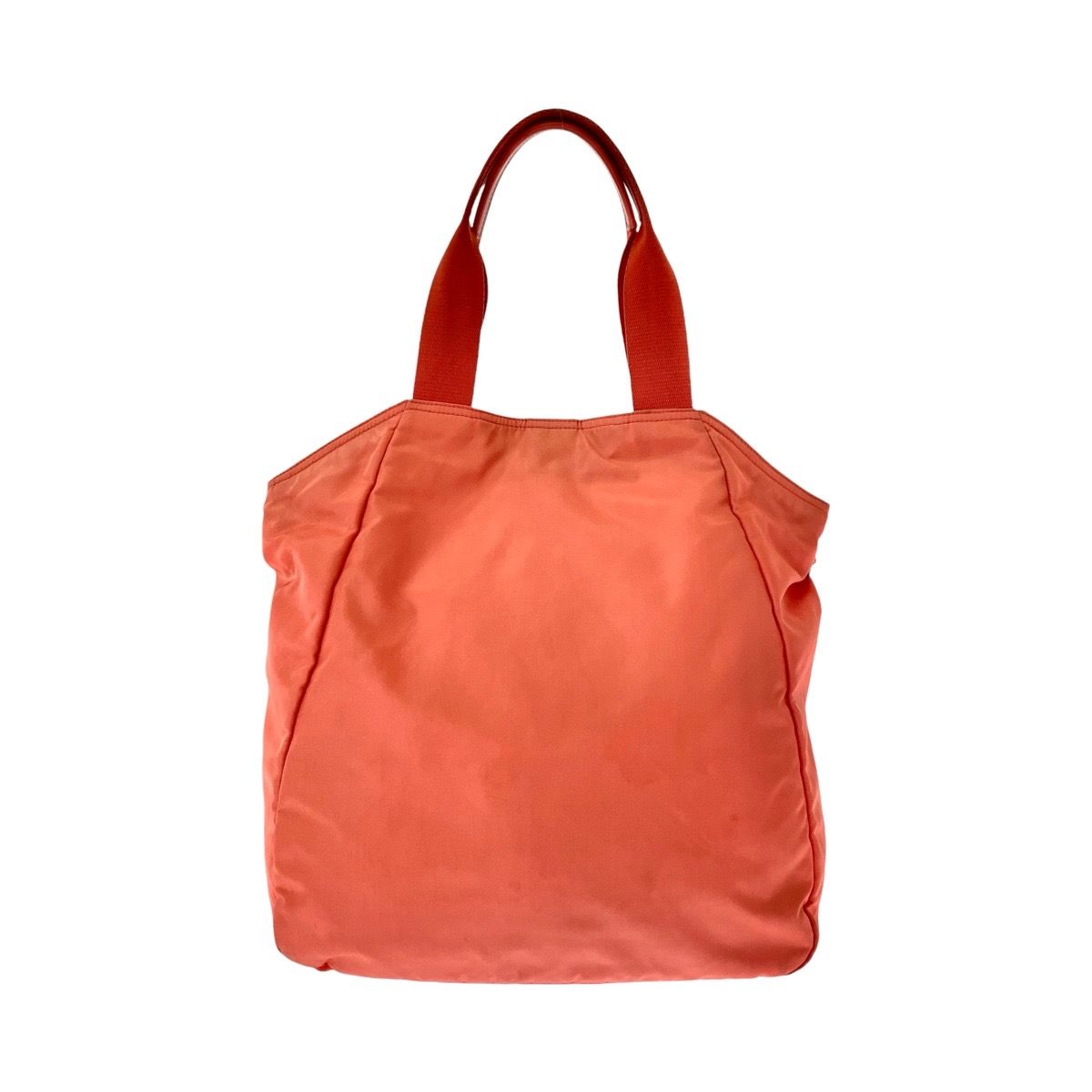 PRADA プラダ テスート 三角ロゴプレート 人気 オレンジ シルバー金具  