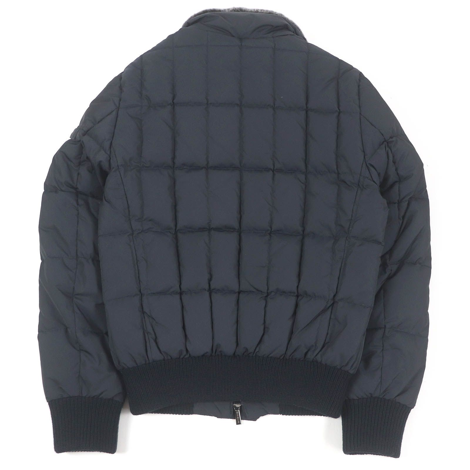 極美品□MOORER ムーレー SOLERI-KM2 襟ラビットファー カシミヤ混  